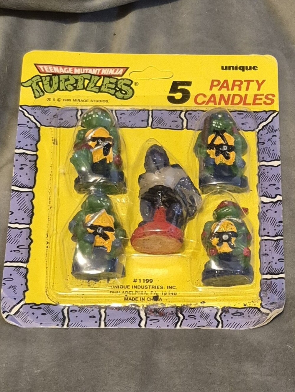 Vintage 1989 TMNT Teenage Mutant Ninja Turtles 5 Party Candles Sealed #1199